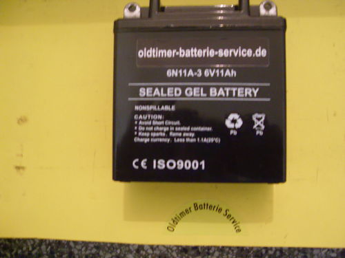 Gel -Batterie 6 V 11 Ah